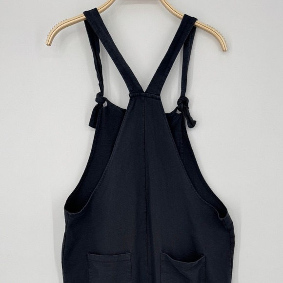 Hatch Sara Maternity Overalls Size Small Black Organic Cotton Tie Strap Jumpsuit - Picture 9 of 15